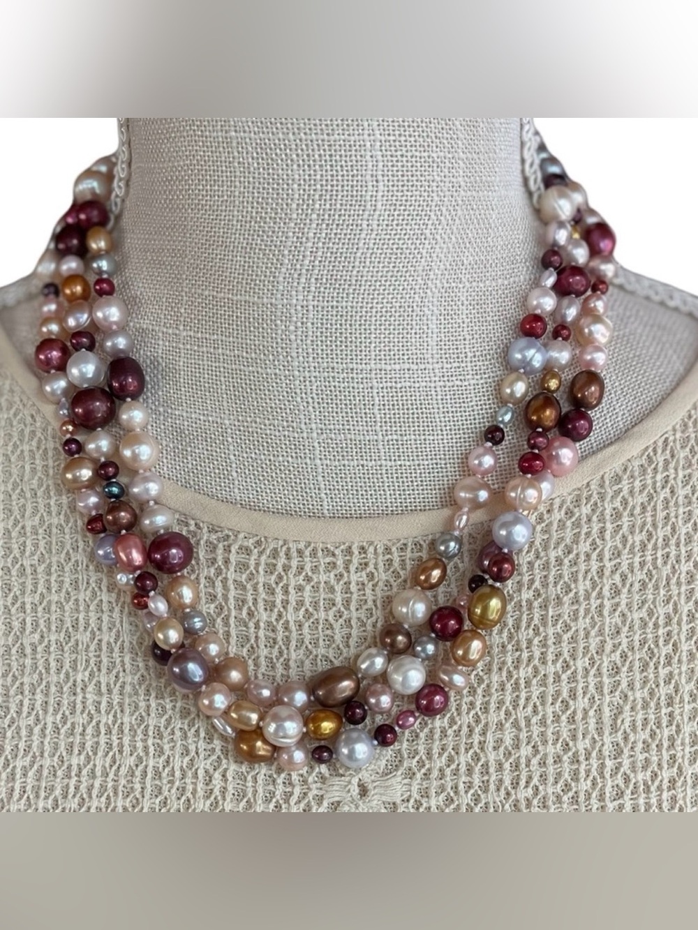 62” Multicolor Baroque Pearl Opera Necklace